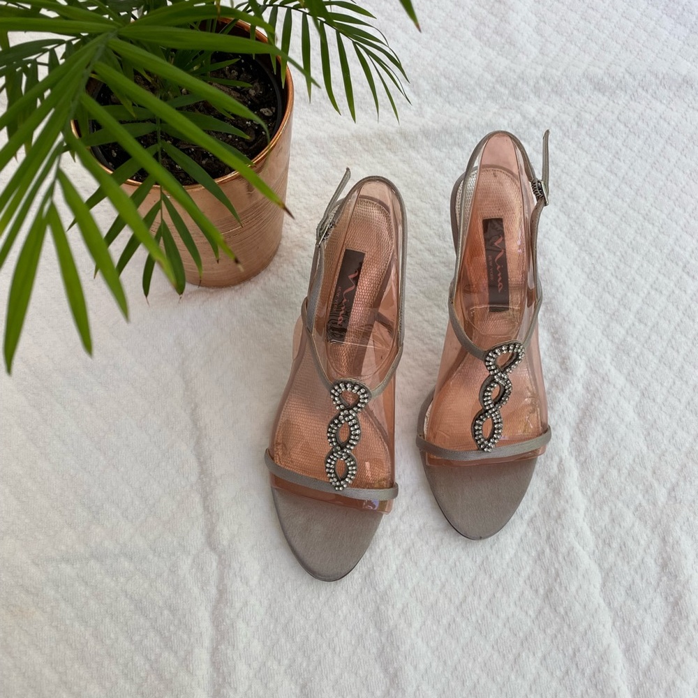 Nina New York Silver Shoes Size 7 1/2 With Dust Bag - Picture 2 of 11